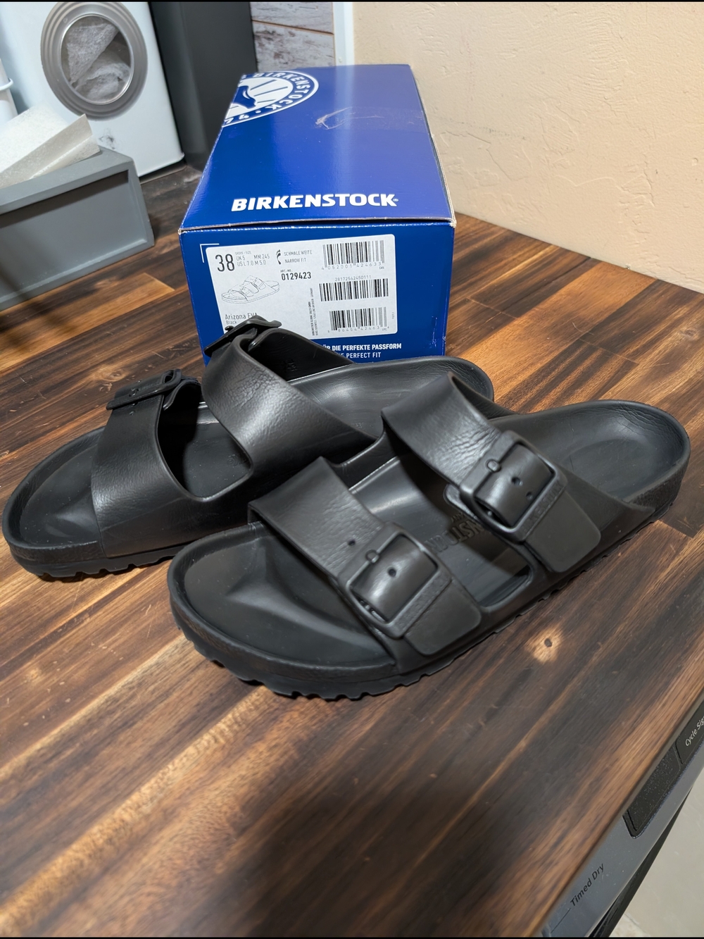 Unisex Birkenstock Arizona EVA Waterproof Sandals Black (Size 38) L-7 M-5 - Picture 9 of 16